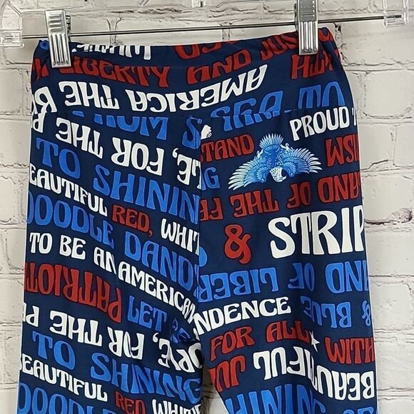 NEW LuLaRoe PATRIOTIC Song Lyrics One Size (2-10) Butter Soft Legging American - Picture 6 of 10